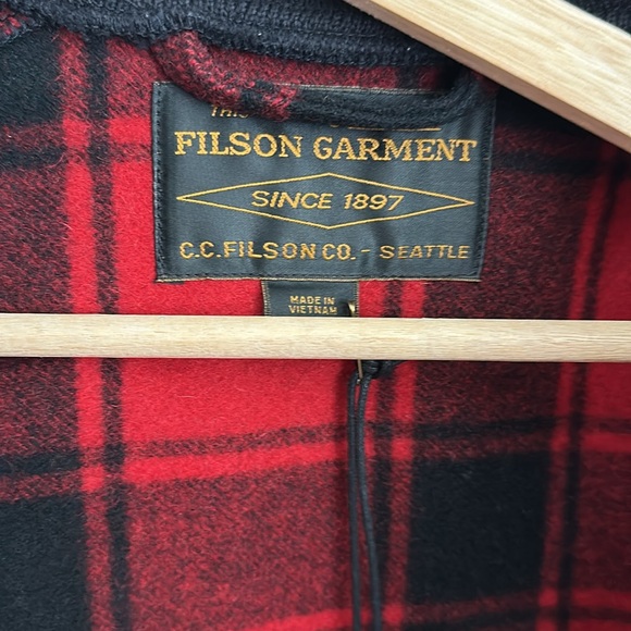 Filson Wool Bomber in Red and Black Plaid - Picture 3 of 9